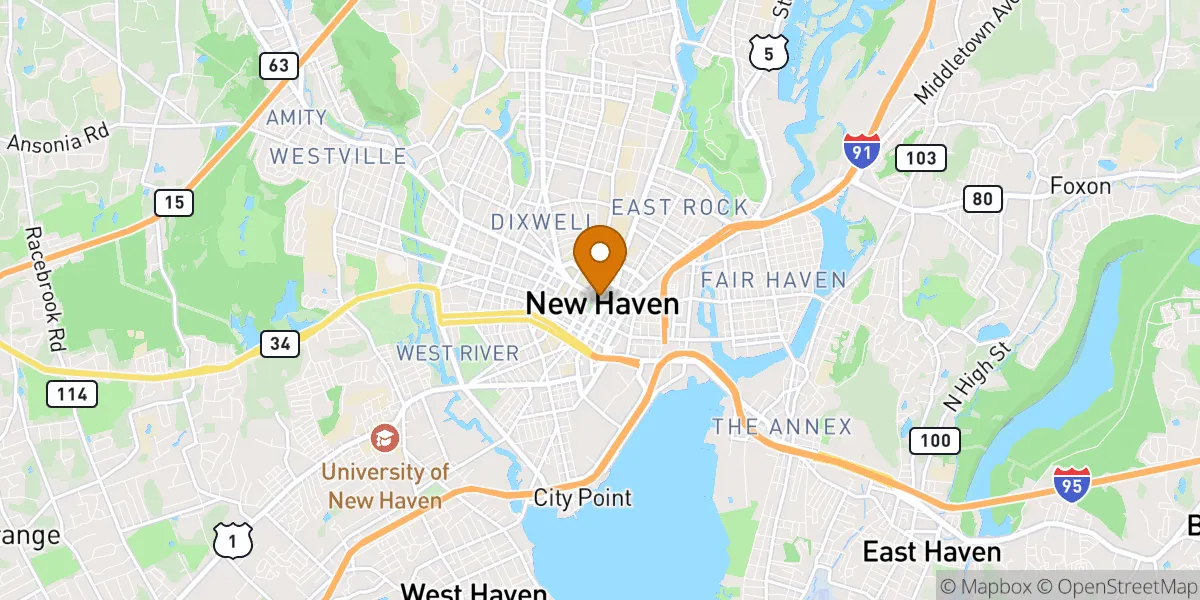 neighborhood map in New Haven, CT