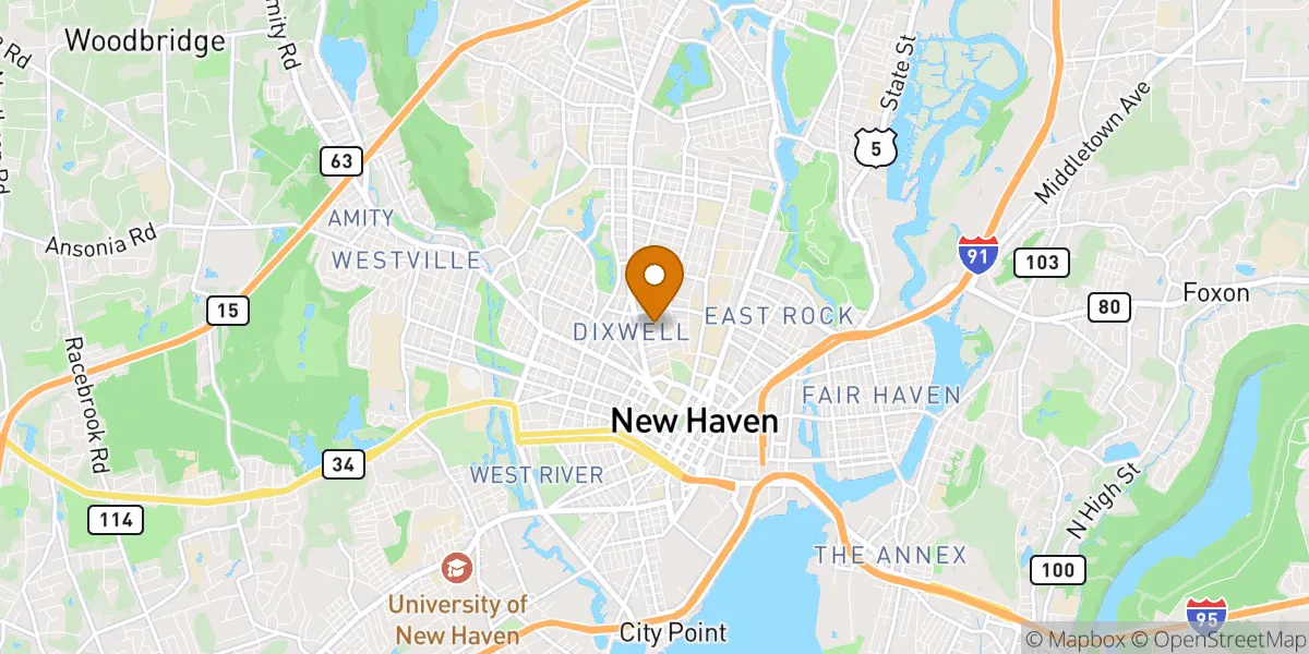 neighborhood map in New Haven, CT