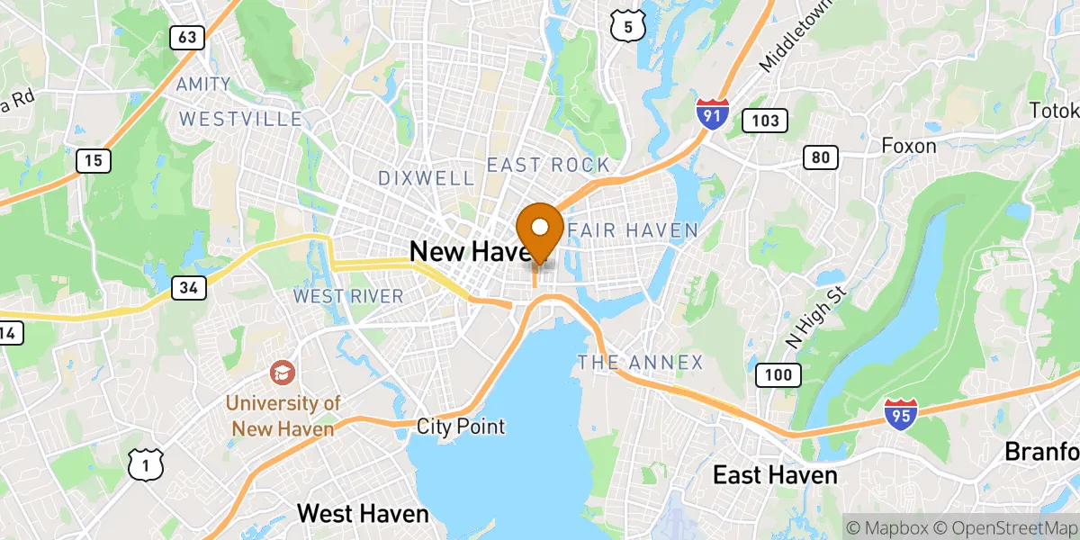 neighborhood map in New Haven, CT